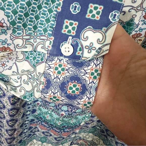 Chicos Womens Floral Button Up 3/4 Sleeve Shirt Size 3 - Picture 7 of 9